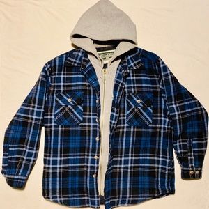 FIELD & STREAM FLANNEL/HOODIE L